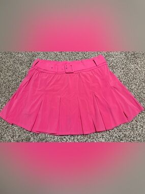 aerie Offline Bright Hot Pink Pleated Belted Mini Tennis Skirt Short  Womens L